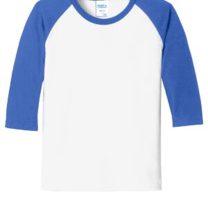 Port & Company Youth Core Blend 3/4-Sleeve Raglan Tee. PC55YRS